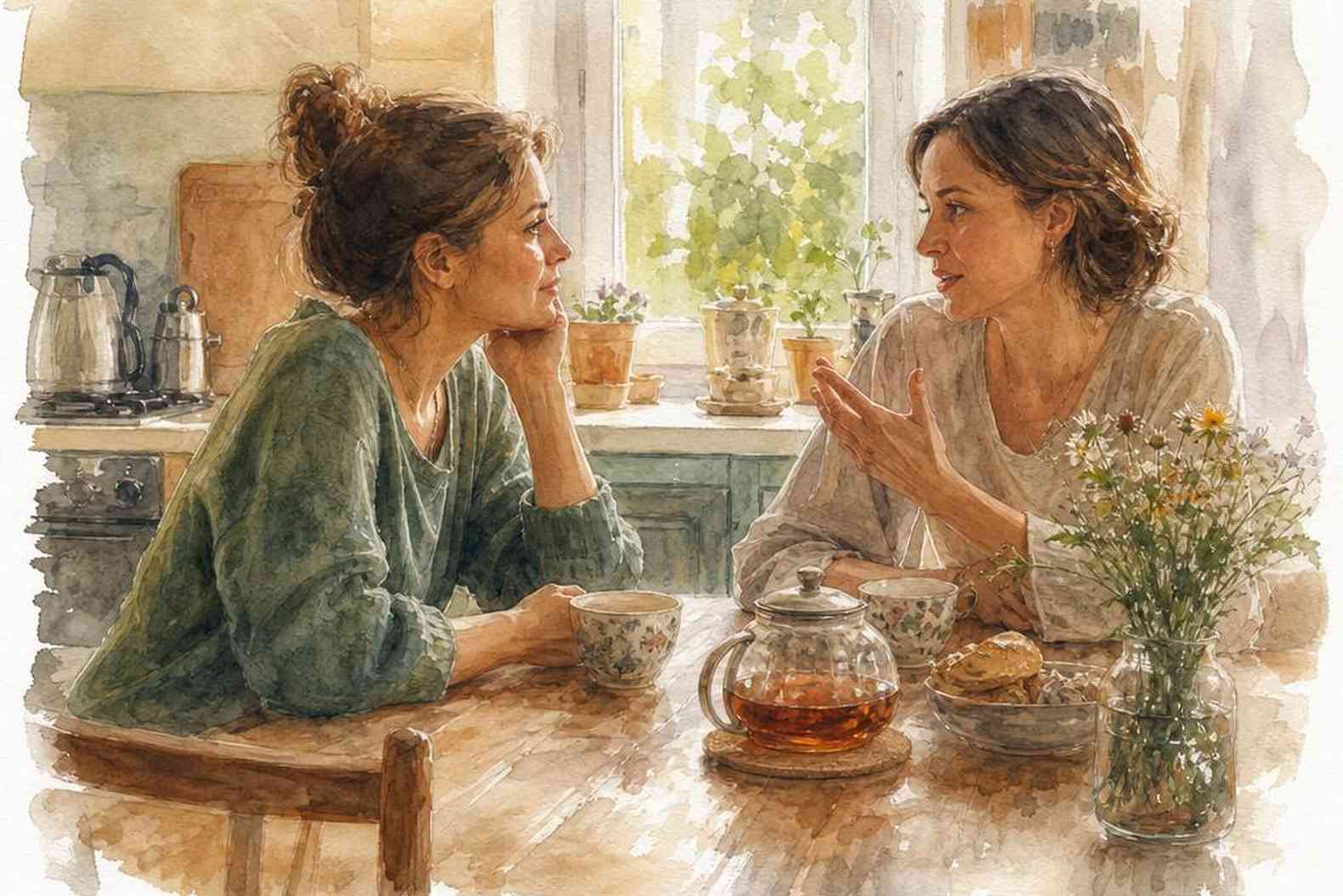Две женщины за разговором о чувствах