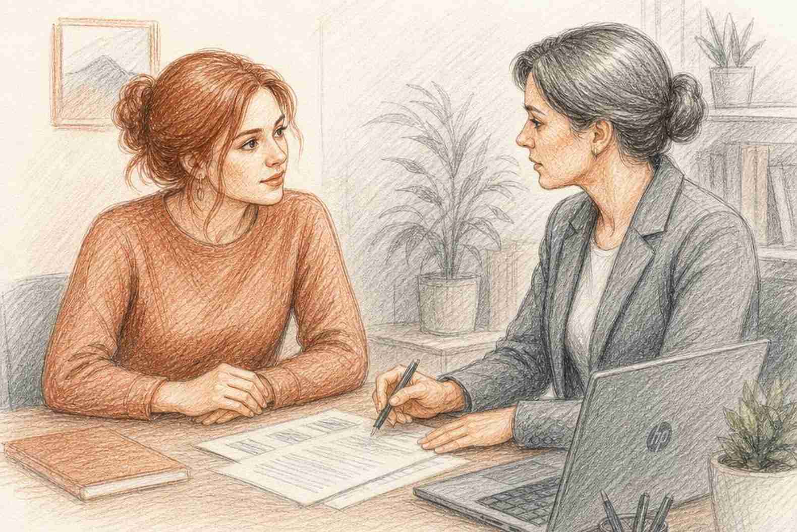 женщина на консультации по разводу с наркозависимым
