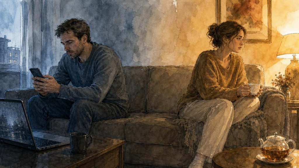 Игра «Не подходи»: он отстраняется, она замирает с чашкой чая